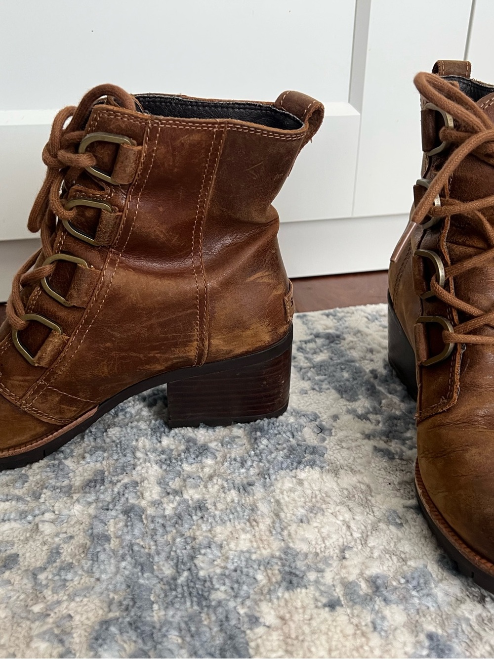 Sorel Women's Brown Leather Lace-Up Ankle Boots - Picture 3 of 4